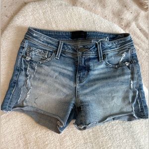 Buckle Black Jean Shorts